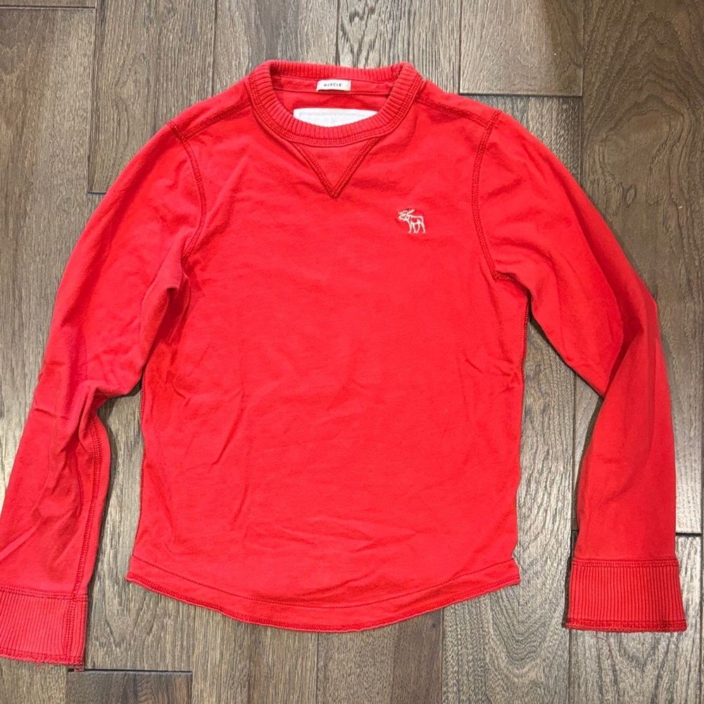 Abercrombie & Fitch Red Long Sleeve Kids Tee
